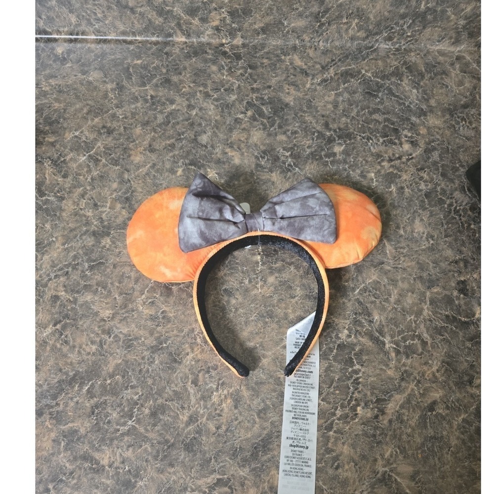 Disney Orange and Black Tie Dye Halloween 2022 Minnie Ear Headband